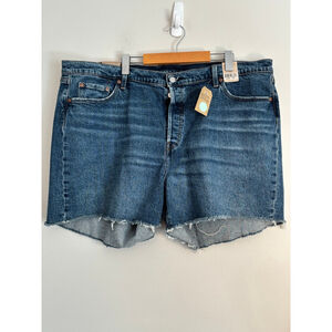 Levi's Womens Size 23 501® Dark Wash High Rise Shorts Relaxed Through Hip BNWT